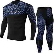 [Abigprofit] Men's Running Set 2pcs/Sets Sportswear Compression Sports Suit Running Sport Workout Tights 2 3XL