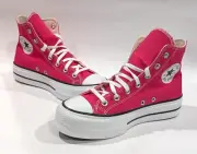Converse CTAS Lift Cerise Pink/White Women's Platform High Top Sneakers-Sz 8 NWB