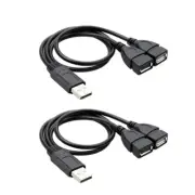 Data Charger Power Split Adapter Y Cable Dual Double USB Port Extender Hub