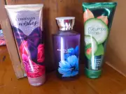 3 NEW Bath Body Works Lotion Body Creme Shower Gel Moonlight Cucumber 1000 Wishe