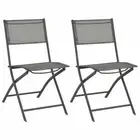 Folding Outdoor Chairs 2 pcs Steel and Textilene vidaXL