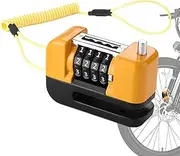 Brake Disc Lock,Heavy Duty Bike Wheel 4-Digit Combination Locks | Waterproof Security Lock for Bicycles Motorcycles E-Bike, Riding Accessories