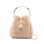 [Jimmy Choo] Jimmy Choo Bon Bon Pearl-embellished Ring-handle Bag ONE SIZE NEUTRALS