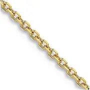 [JewelryWeb] 14k Solid Yellow Gold 1.05mm Sparkle Cut Rolo Chain Necklace Chain-Necklace for Women and Men