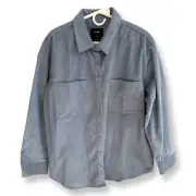 Cotton On NWT Lightweight Cord Corduroy Shacket Blue Size Medium