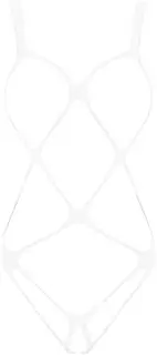 [GRRKDFQ] Women's Erotic Costumes Hollow Fishnet Lingerie Open Cups Crotchless See-Through