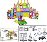 98 PCS Magnetic Building Tiles Kids Toys Magnetic Blocks Sensory Toys Kids Games Magnet Building Toy for Boys and Girls Aged 3+, Kid Brain Development Preschool Kindergarten Toddler Toy