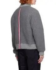 Thom Browne Logo Patch Zipped Bomber Jacket 2,5 light gray