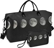 [ZRYSMY] Moon Space Night Duffel Bag for Traveling, Travel Bag Gym Bag, with Multiple Interior Pockets Shoulder Weekender Bag for Women Men with Toiletry Bag 20.5L x 1.9W x 13.8H, Multi-Colored, one