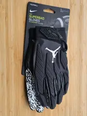 Nike Air Jordan Jumpman Superbad 5.0 Football Gloves Black Size Large CJ9850-091