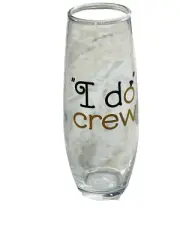 “I do crew”Stemless Bridal Champagne Flute Glass 9.6oz Wedding Bridal Shower-NEW