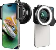 Zoom Macro Lens Set with Fill Light for Smartphones,10-20X Macro Phone Lens with Universal Lens Clip,HD Macro Photography Lens for iPhone and Android Phones