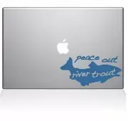 The Decal Guru Peace Out River Trout MacBook Decal Vinyl Sticker - 11" MacBook A
