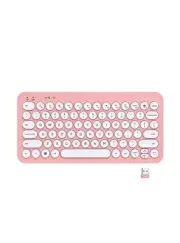 Onn. Backlit Mini Wireless Office Keyboard w/ USB Receiver, Pearl Blush Pink