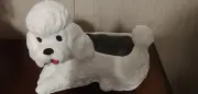 Vintage Concrete Cement Poodle Dog Planter
