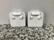 2 New Original OEM APPLE Wire Earphones Headphones One With Adapter Included