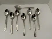 Set of 8 New Wallace Silver Centennial Place Oval Soup Spoons