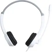 SEWACC Wired Stereo Headset with Adjustable Headband and Noise Cancelling Earphone Mic for Office Use Lightweight Design for Laptop and Desktop Comfortable Cushion Earpads White