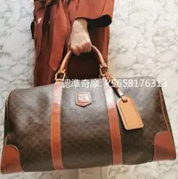 在飛比找Yahoo!奇摩拍賣優惠-二手正品  Celine  思琳 蜂巢 老花 旅行袋 蜂巢老