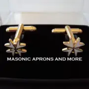 Knights of Malta 8 pointed White Cross Cufflinks (UnBoxed)(4602-A)