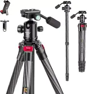 Camera Tripod 63 Inch Carbon Fibre Tripod Monopod with 360° Photography Ball Hea