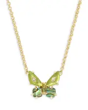 Kendra Scott Bianca Butterfly Gold Green Mix Short Pendant Necklace, 16-19