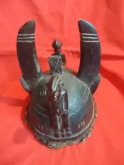 AFRICA OLD WOOD HELMET HAT MASK TRIBAL SEE PHOTOS