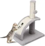 Cat Scratching Post Durable Natural Sisal Rope with Self Groomer, Light Grey