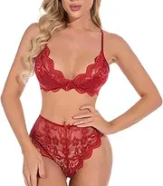 [KSDFIUHAG] Women Lace Lingerie Women's Bra Brief Sets Lace Perspective Mesh Sexy Lingerie