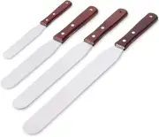 4PCS Straight Cake Icing Spatula Set 4” 6” 8” 10” Professional Stainless Steel C