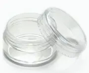 5 Gram Plastic Pot Jars with Lids, Empty, Clear, Cosmetic Container (200qty)