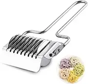 Folmywy 15.7 cm Pasta Noodle Cutter Lattice Roller Gadgets Multifunction High Grade Stainless Steel Handheld Dough Scraper Kitchen Cooking Tool Mincer