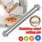 Rolling Pin w/ 4/Set Thickness Rings Adjustable Stainless Steel Dough Roller Pin