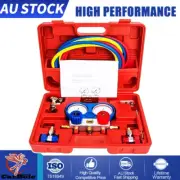 Manifold Gauge Set Diagnostic A/C Tool Kit R22 R134a R410a Refrigerat 5Ft w/Case