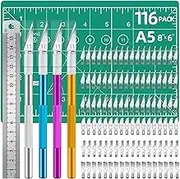 116 Pack Exacto Knife Set, Exacto Knife for Crafting, Hobby Knife, 4 Exacto Knives with 110 Exacto Blades (#11, 10, 16 and #17), Cutting Mat, Craft Knife for Art, Scrapbooking, Stencil
