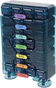 Beavorty Travel Friendly Portable Weekly Pill Organizer Compact Multi Medicine Case for Daily Use Convenient Storage for Home and Travel for Seniors Go Users