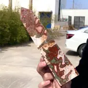 2.64LB Natural water grass agate crystal obelisk quartz energy column