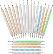 Mandala Dotting Tools, 18 Piece Pattern Tracing Nail Art Dotting Tools Dot Art Tools Ball Stylus Dotting Tools for Painting Mandalas, Nail Art, Embossing Pattern, Clay Sculpting, Carving Model