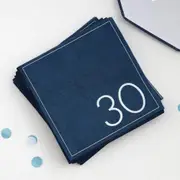 Mix It Up Navy 30th Birthday Napkins 16pk