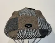 Patrick Francis Wool Tweed Flat Cap Irish Patchwork Celtic Style Medium