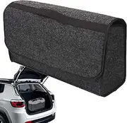 Car Trunk Organizer - Large Storage Box, Car Seat Storage Bag Wool Felt Bags | Foldable Multti-Compartment Cargo Organizer For Groceries, Travel Gear, Tools, Small Items, Auto Trunk Box For Outdoor