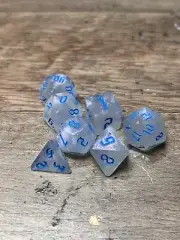 7 Piece Polyhedral Dice Set: Blue Frost - Dungeons & Dragons Dice