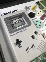 Nintendo Gameboy Original 1989 Tetris theme Teardown in shadow box.