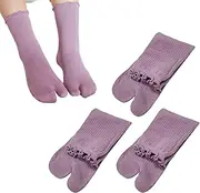 [SUNTRADE] 3 Pairs Tabi Split Toe Japanese Socks Frilly Cotton Tabi Sandal Socks for Women
