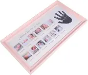 Growth Record Photo Frame 12 Months Baby Photos Newborn Baby Keepsake Frame for Baby Pink