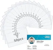UPAUS 50PCS Pin Style Name Badge Holders, 9x5.6cm Transparent Name Tags with Clip and Pin, Clear Plastic Name Tag Holder, Horizontal Id Card Holders for Meeting Seminar Show Event and Conference