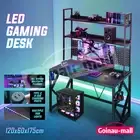 Gaming Desk LED Light Home Computer Office Study Work Table Writing Racer