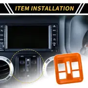 Dashboard Window Switch Button Cover Trim for Jeep Wrangler JK JLU Orange