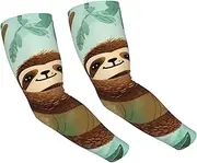 [FHEDVBN] Hug tree sloth Arm Sleeves Compression Arm Covers for Men Women Outdoor Sun Sleeves Cooling Sports Sleeve, Black