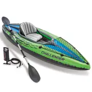 Intex 68305NP Challenger K1 Kayak Inflatable Canoe with Aluminium Paddle and Pump